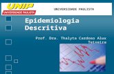 Epidemiologia Descritiva Prof. Dra. Thalyta Cardoso Alux Teixeira UNIVERSIDADE PAULISTA.
