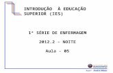 Profº André Maia INTRODUÇÃO À EDUCAÇÃO SUPERIOR (IES) 1ª SÉRIE DE ENFERMAGEM 2012.2 – NOITE Aula - 05.