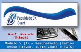 Módulo V (A) – Remuneração (Férias, Aviso Prévio, Justa Causa e FGTS) Prof. Marcelo Thimoti.