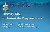 PROFESSOR:Eliab Rodrigues AULA 2: Óptica Biomédica 2 UNIVERSIDADE DE CIENCIAS DA SAÚDE DE ALAGOAS.