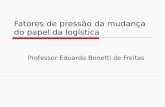 Fatores de pressão da mudança do papel da logística Professor Eduardo Bonetti de Freitas.
