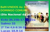 BeM-VINDOS Ao 30º DOMINGO COMUM! (Dia Nacional da Juventude)