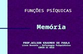 PROF.WILSON KRAEMER DE PAULA Livre Docente – Enfermagem Psiquiátrica COREN SC 6925 Memória FUNÇÕES PSÍQUICAS.