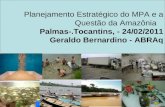 Planejamento Estratégico do MPA e a Questão da Amazônia Palmas-.Tocantins, - 24/02/2011 Geraldo Bernardino - ABRAq.