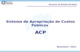 Governo do Estado da Bahia Sistema de Apropriação de Custos Públicos ACP Novembro / 2012.