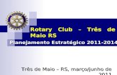 Rotary Club – Três de Maio RS Planejamento Estratégico 2011-2014 Três de Maio – RS, março/junho de 2011.