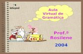 Prof.ª Rosilene 2004 Aula Virtual de Gramática Comunicação e Intencionalidade discursiva / Funções Intrínsecas do Texto Elementos básicos da comunicação;
