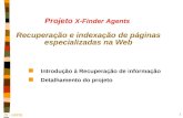 DI - UFPE 1 Projeto X-Finder Agents Recuperação e indexação de páginas especializadas na Web nIntrodução à Recuperação de informação nDetalhamento do projeto.