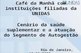 Café da Manhã com instituições filiadas da UNIDAS Cenário da saúde suplementar e a atuação do Segmento de Autogestão Rio de Janeiro, 13/03/2009.