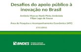 Desafios do apoio público à inovação no Brasil Antônio Marcos Hoelz Pinto Ambrózio Filipe Lage de Sousa Área de Pesquisa e Acompanhamento Econômico (APE)