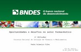 Oportunidades e desafios no setor farmacêutico 8º ENIFarMed Encontro Nacional de Inovação em Fármacos e Medicamentos Pedro Palmeira Filho Rio de Janeiro.