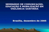 SEMINÁRIO DE COMUNICAÇÃO, EDUCAÇÃO E MOBILIZAÇÃO EM VIGILÂNCIA SANITÁRIA Brasília, dezembro de 2005.