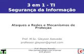 Prof. Gleyson Azevedo  3 em 1 - TI Segurança da Informação Ataques a Redes e Mecanismos de Proteção Prof.