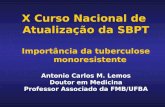 X Curso Nacional de Atualização da SBPT Importância da tuberculose monoresistente Antonio Carlos M. Lemos Doutor em Medicina Professor Associado da FMB/UFBA.