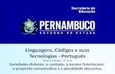Linguagens, Códigos e suas Tecnologias - Português Ensino Médio, 3º Ano Variedades dialetais: o contexto, o locutor/interlocutor, o propósito comunicativo.