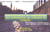 Desenvolvimento de competências dos enfermeiros em contexto de trabalho Universidade Aveiro – DDTE – Doutoramento em Didáctica Teresa Serrano Aveiro, 22.