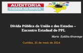 Maria Eulália Alvarenga Curitiba, 31 de maio de 2014 Dívida Pública da União e dos Estados – Encontro Estadual do PPL.
