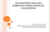 O S INSTITUTOS DO DIREITO PROCESSUAL COLETIVO Lucélia de Sena Alves Mestranda em Direitos Fundamentais pela Universidade de Itaúna e Advogada.
