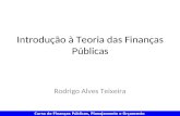 Curso de Finanças Públicas, Planejamento e Orçamento Introdução à Teoria das Finanças Públicas Rodrigo Alves Teixeira.