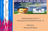 Materialização CAP. 10 Preparação de Experiências Cap. 12 2012-8-1 Rosana De Rosa.
