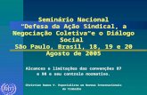 Seminário Nacional “Defesa da Ação Sindical, a Negociação Coletiva e o Diálogo Social” São Paulo, Brasil, 18, 19 e 20 Agosto de 2005 Alcances e limitações.