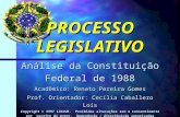 PROCESSO LEGISLATIVO Análise da Constituição Federal de 1988 Acadêmico: Renato Pereira Gomes Prof. Orientador: Cecília Caballero Lois Copyright © 1997.