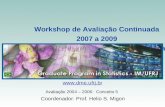 Workshop de Avaliação Continuada 2007 a 2009 Matemática, Probabilidade e Estatística  Avaliação 2004 – 2006: Conceito 5 Coordenador: Prof.