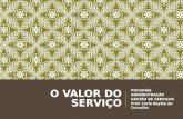 O VALOR DO SERVIÇO PUCGOIÁS ADMINISTRAÇÃO GESTÃO DE SERVIÇOS Prof. Carla Baylão de Carvalho.