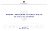 PESQUISA – O SISTEMA DE TRANSPORTE PÚBLICO NA OPINIÃO DO RECIFENSE RECIFE PESQ. Nº 069.3/2013.
