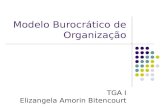 Modelo Burocrático de Organização TGA I Elizangela Amorin Bitencourt.