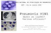 Pneumonia H1N1 Quais as lições? Vacinas eficazes? Paulo José Zimermann Teixeira Prof. Adjunto Dep. Clínica Médica – Pneumologia – UFCSPA Prof. Titular.