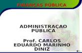 1 FINANÇAS PÚBLICA ADMINISTRAÇAO PÚBLICA Prof. CARLOS EDUARDO MARINHO DINIZ.
