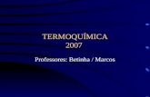 TERMOQUÍMICA 2007 Professores: Betinha / Marcos. Termoquímica Ciência que estuda as transferências de calor associadas a uma reação química ou a mudanças.