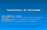 Transtornos de Ansiedade Luiz Alberto B. Hetem Pós-graduação em Saúde Mental da Faculdade de Medicina de Ribeirão Preto (USP) Pós-doutorado no Serviço.