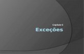 Capítulo 6. Exceções  Exceptions  try / catch  Hierarquia de Exceptions  Exceções verificadas  Transferindo exceções  Cláusula throws  Cláusula.
