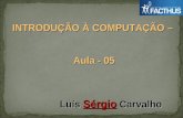 INTRODUÇÃO À COMPUTAÇÃO – Luís Sérgio Carvalho Aula - 05.