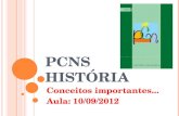 PCN S HISTÓRIA Conceitos importantes... Aula: 10/09/2012.
