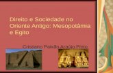 Direito e Sociedade no Oriente Antigo: Mesopotâmia e Egito Cristiano Paixão Araújo Pinto.