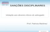 SANÇÕES DISCIPLINARES Violação aos deveres éticos do advogado Prof. Patricia Martinez.