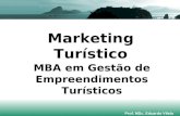 MBA em Gestão de Empreendimentos Turísticos Marketing Turístico Prof. MSc. Eduardo Vilela.