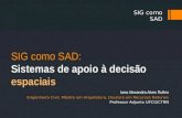 SIG como SAD: Sistemas de apoio à decisão espaciais Iana Alexandra Alves Rufino Engenheira Civil, Mestre em Arquitetura, Doutora em Recursos Naturais Professor.