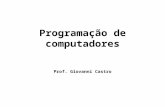 Programação de computadores Prof. Giovanni Castro.
