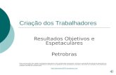 Criação dos Trabalhadores Resultados Objetivos e Espetaculares Petrobras Esse comunicado é de caráter meramente informativo, não constituindo uma oferta,