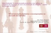Reestruturação produtiva e recomposições no mercado de trabalho Ana Paula Marques Departamento de Sociologia Centro de Investigação em Ciências Sociais.