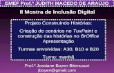 Prof.ª Jossiane Boyen Bitencourt jboyen@gmail.com EMEF Prof.ª JUDITH MACEDO DE ARAÚJO II Mostra de Inclusão Digital Projeto Construindo Histórias: Criação.