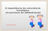 A importância da consciência fonológica no processo de alfabetização Andreza Batista.