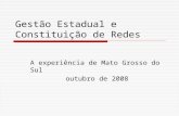 Gestão Estadual e Constituição de Redes A experiência de Mato Grosso do Sul outubro de 2008.