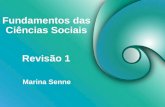 Fundamentos das Ciências Sociais Marina Senne Revisão 1.