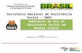Apresentação de José Crus, coordenador geral da gestão do trabalho do Suas, na Semana do Assistente Social da Seccional Montes Claros 2013