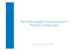 IIRC - Apresentação sobre implementação de relatos integrados